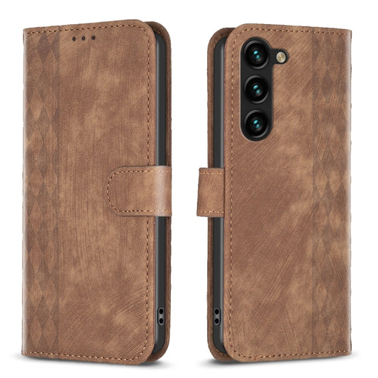 Plaid Embossed Leather Phone Case, For Samsung Galaxy S25 5G, For Samsung Galaxy S25+ 5G