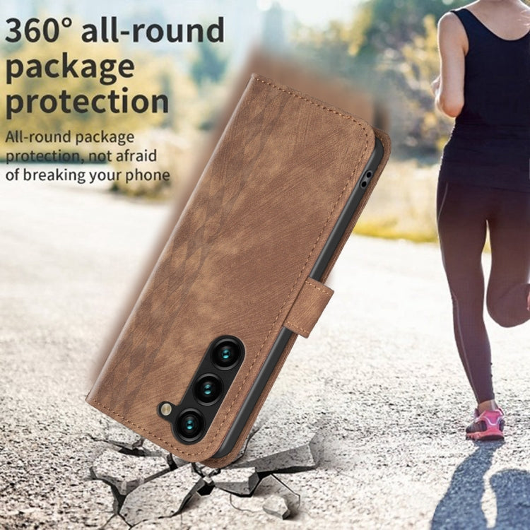 Plaid Embossed Leather Phone Case, For Samsung Galaxy S25 5G, For Samsung Galaxy S25+ 5G