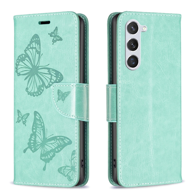 Embossing Two Butterflies Pattern Leather Phone Case, For Samsung Galaxy S25 5G, For Samsung Galaxy S25+ 5G