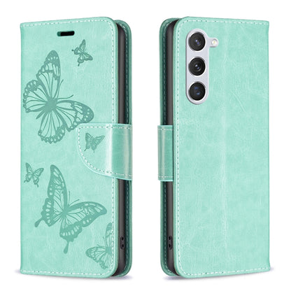 Embossing Two Butterflies Pattern Leather Phone Case, For Samsung Galaxy S25 5G, For Samsung Galaxy S25+ 5G