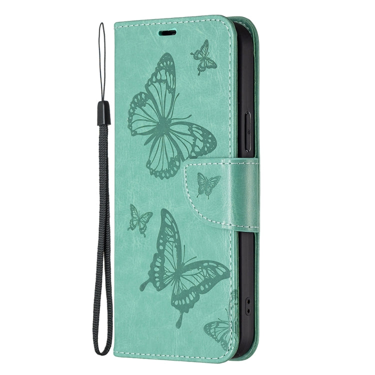 Embossing Two Butterflies Pattern Leather Phone Case, For Samsung Galaxy S25 5G, For Samsung Galaxy S25+ 5G