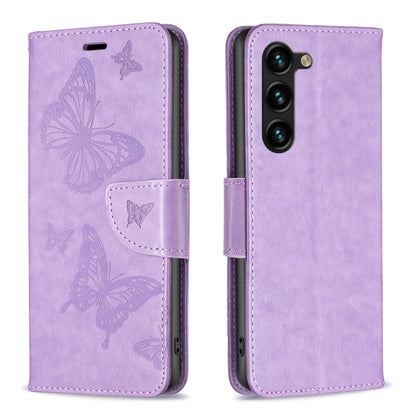 Embossing Two Butterflies Pattern Leather Phone Case, For Samsung Galaxy S25 5G, For Samsung Galaxy S25+ 5G