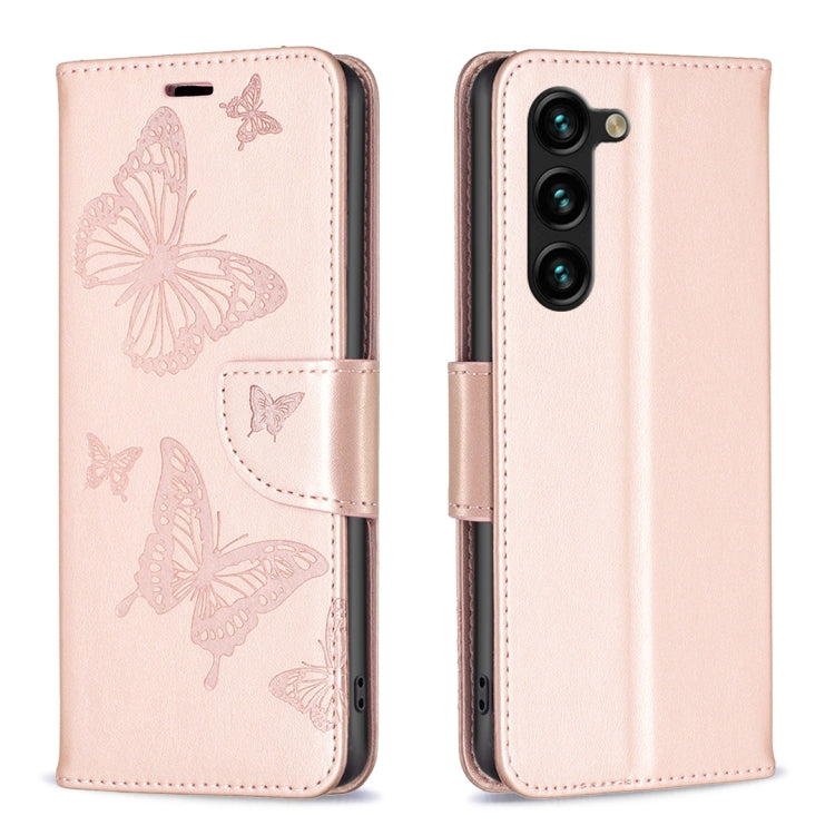 Embossing Two Butterflies Pattern Leather Phone Case, For Samsung Galaxy S25 5G, For Samsung Galaxy S25+ 5G