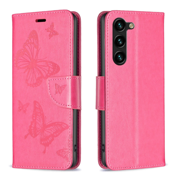 Embossing Two Butterflies Pattern Leather Phone Case, For Samsung Galaxy S25 5G, For Samsung Galaxy S25+ 5G