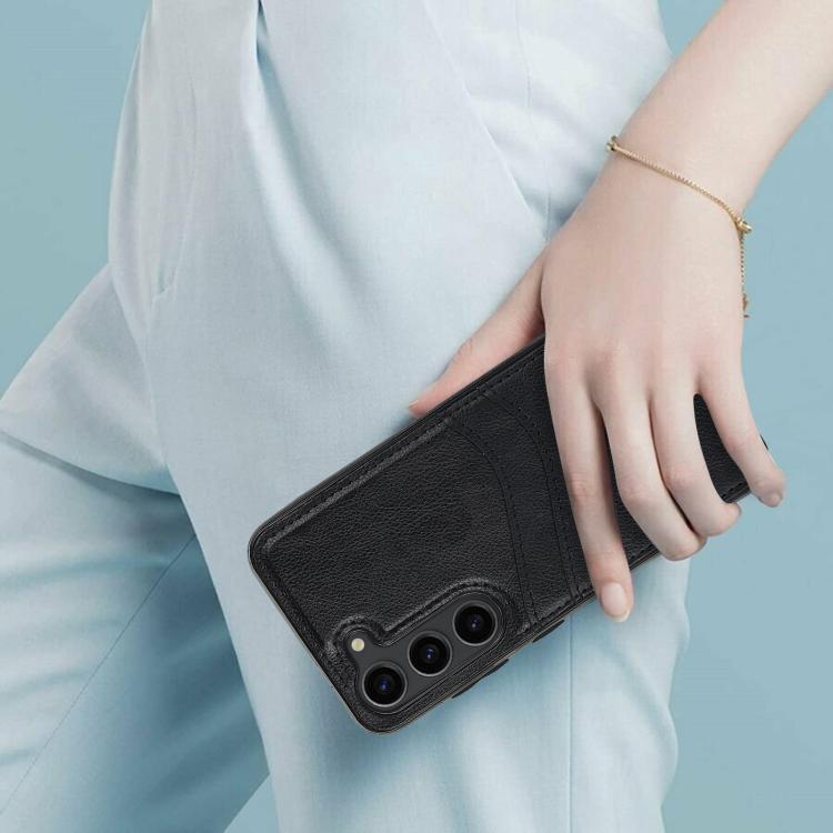 Litchi Leather Skin Card Slots Phone Case, For Samsung Galaxy S25 5G, For Samsung Galaxy S25+ 5G, For Samsung Galaxy S25 Ultra 5G, For Samsung Galaxy S24 FE 5G