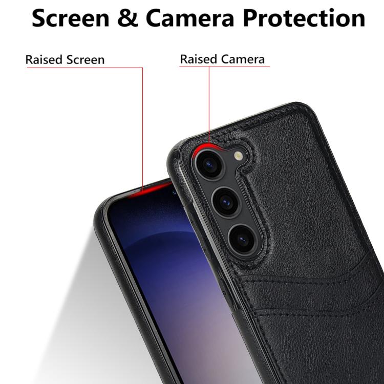 Litchi Leather Skin Card Slots Phone Case, For Samsung Galaxy S25 5G, For Samsung Galaxy S25+ 5G, For Samsung Galaxy S25 Ultra 5G, For Samsung Galaxy S24 FE 5G