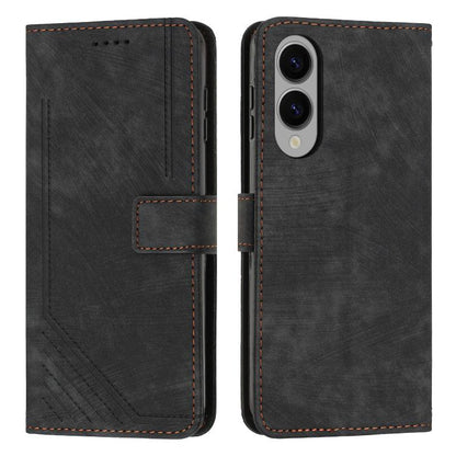 Skin Feel Stripe Pattern Leather Phone Case with Lanyard, For Samsung Galaxy S25 Edge 5G, For Samsung Galaxy S25 / S24 5G, For Samsung Galaxy S25+ / S24+ 5G, For Samsung Galaxy S25 Ultra 5G