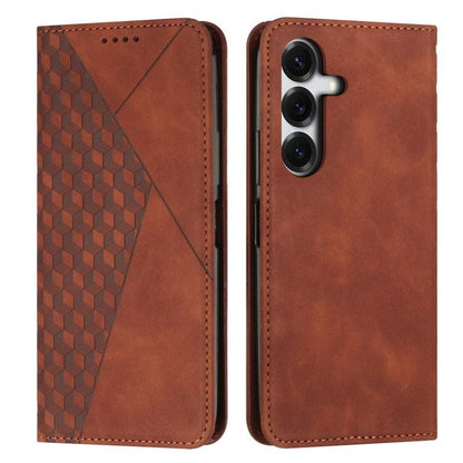 Diamond Splicing Skin Feel Magnetic Leather Phone Case, For Samsung Galaxy S26+ 5G, For Samsung Galaxy S26 Ultra 5G, For Samsung Galaxy S26 5G, For Samsung Galaxy S25 FE 5G