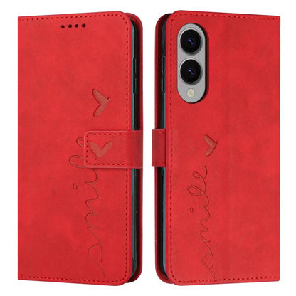 Skin Feel Heart Embossed Leather Phone Case with Long Lanyard, For Samsung Galaxy S25 Edge 5G, For Samsung Galaxy S25 / S24 5G, For Samsung Galaxy S25+ / S24+ 5G, For Samsung Galaxy S25 Ultra 5G