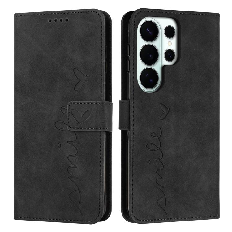 Skin Feel Heart Embossed Leather Phone Case with Long Lanyard, For Galaxy S26 FE 5G, For Samsung Galaxy S26+ 5G, For Samsung Galaxy S26 Ultra 5G, For Samsung Galaxy S26 5G