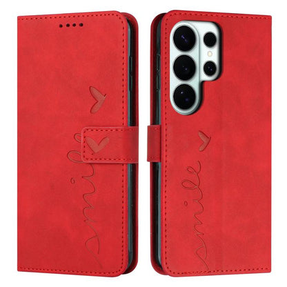Skin Feel Heart Embossed Leather Phone Case with Long Lanyard, For Galaxy S26 FE 5G, For Samsung Galaxy S26+ 5G, For Samsung Galaxy S26 Ultra 5G, For Samsung Galaxy S26 5G