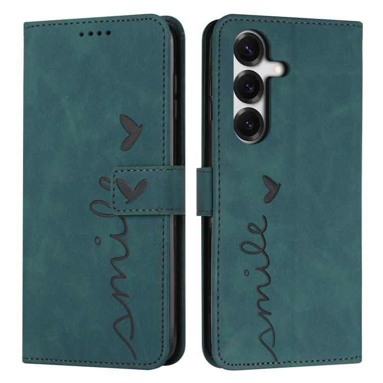 Skin Feel Heart Embossed Leather Phone Case with Long Lanyard, For Galaxy S26 FE 5G, For Samsung Galaxy S26+ 5G, For Samsung Galaxy S26 Ultra 5G, For Samsung Galaxy S26 5G