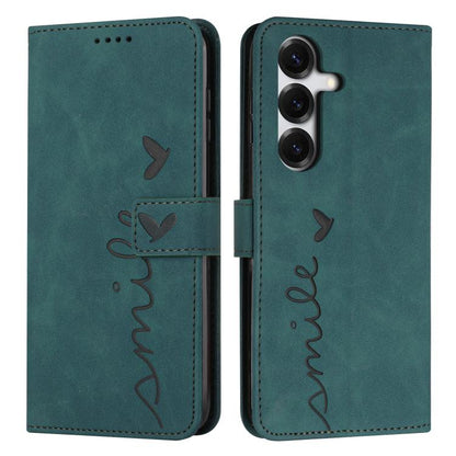 Skin Feel Heart Embossed Leather Phone Case with Long Lanyard, For Galaxy S26 FE 5G, For Samsung Galaxy S26+ 5G, For Samsung Galaxy S26 Ultra 5G, For Samsung Galaxy S26 5G