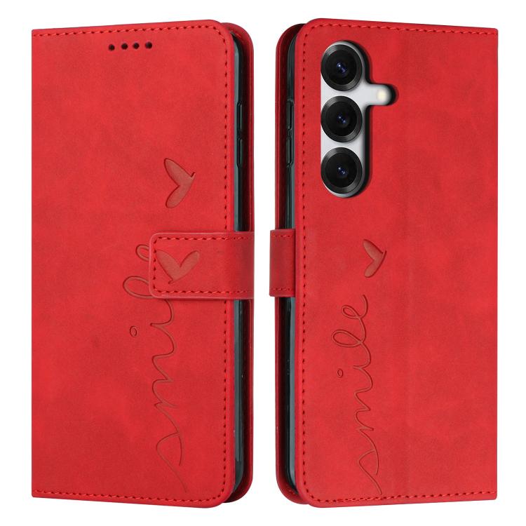 Skin Feel Heart Embossed Leather Phone Case with Long Lanyard, For Galaxy S26 FE 5G, For Samsung Galaxy S26+ 5G, For Samsung Galaxy S26 Ultra 5G, For Samsung Galaxy S26 5G