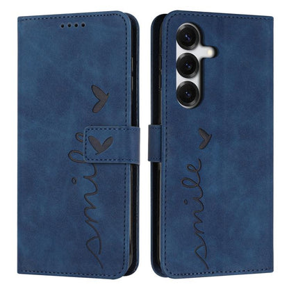 Skin Feel Heart Embossed Leather Phone Case with Long Lanyard, For Galaxy S26 FE 5G, For Samsung Galaxy S26+ 5G, For Samsung Galaxy S26 Ultra 5G, For Samsung Galaxy S26 5G