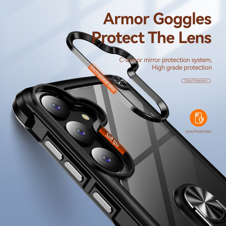 TPU + PC Lens Protection Phone Case with Ring Holder, For Samsung Galaxy S25+ 5G, For Samsung Galaxy S25 Ultra 5G, For Samsung Galaxy S24 FE 5G