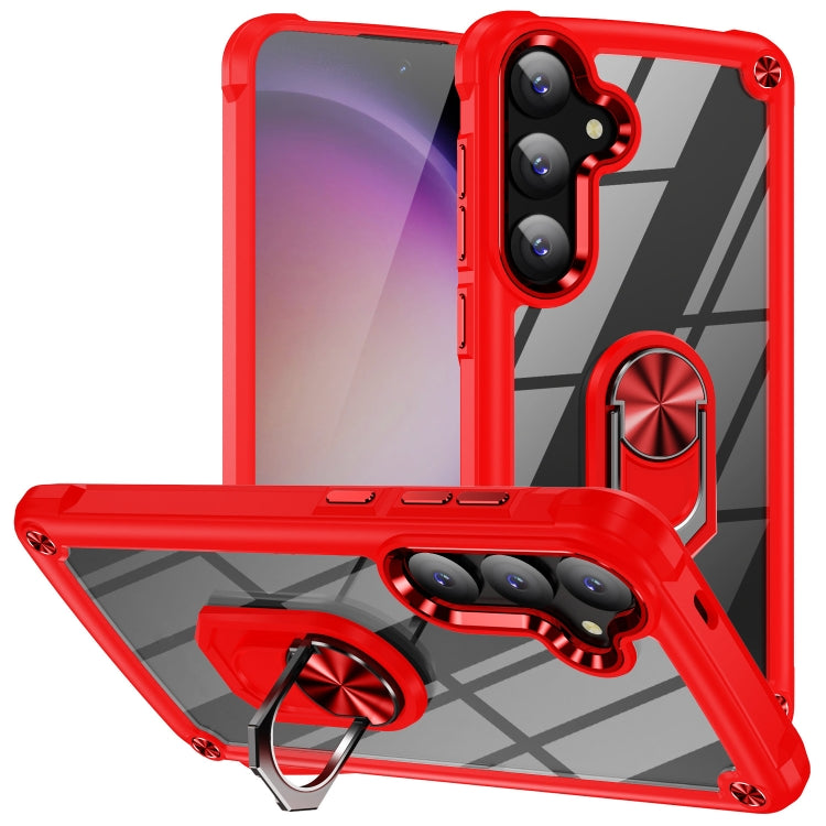 TPU + PC Lens Protection Phone Case with Ring Holder, For Samsung Galaxy S25+ 5G, For Samsung Galaxy S25 Ultra 5G, For Samsung Galaxy S24 FE 5G