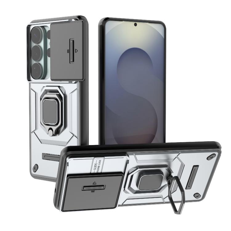 Sliding Camshield TPU + PC Shockproof Phone Case with Holder, For Samsung Galaxy S26+ 5G, For Samsung Galaxy S26 Ultra 5G, For Samsung Galaxy S25 Edge 5G, For Samsung Galaxy S25 5G