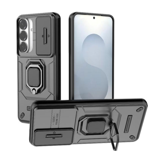 Sliding Camshield TPU + PC Shockproof Phone Case with Holder, For Samsung Galaxy S26+ 5G, For Samsung Galaxy S26 Ultra 5G, For Samsung Galaxy S25 Edge 5G, For Samsung Galaxy S25 5G