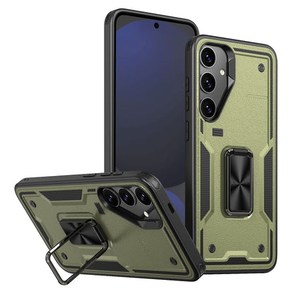 Ring Holder PC Hybrid TPU Phone Case, For Samsung Galaxy S24 FE 5G, For Samsung Galaxy S24 Ultra 5G, For Samsung Galaxy S24+ 5G