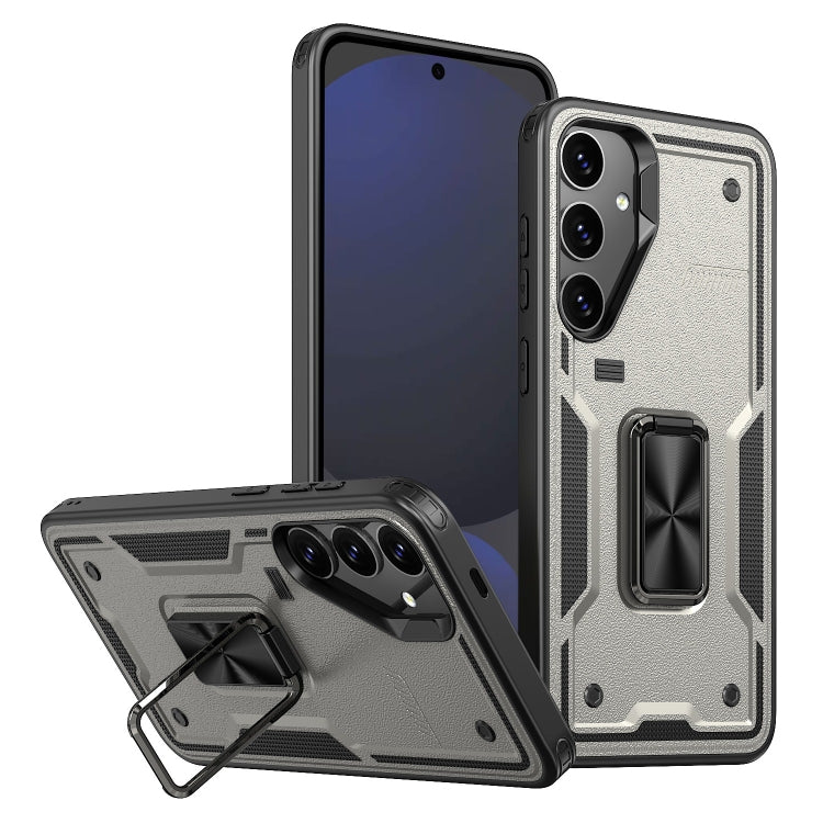Ring Holder PC Hybrid TPU Phone Case, For Samsung Galaxy S24 FE 5G, For Samsung Galaxy S24 Ultra 5G, For Samsung Galaxy S24+ 5G