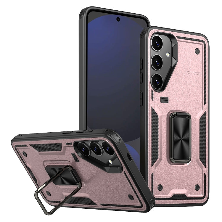 Ring Holder PC Hybrid TPU Phone Case, For Samsung Galaxy S24 FE 5G, For Samsung Galaxy S24 Ultra 5G, For Samsung Galaxy S24+ 5G