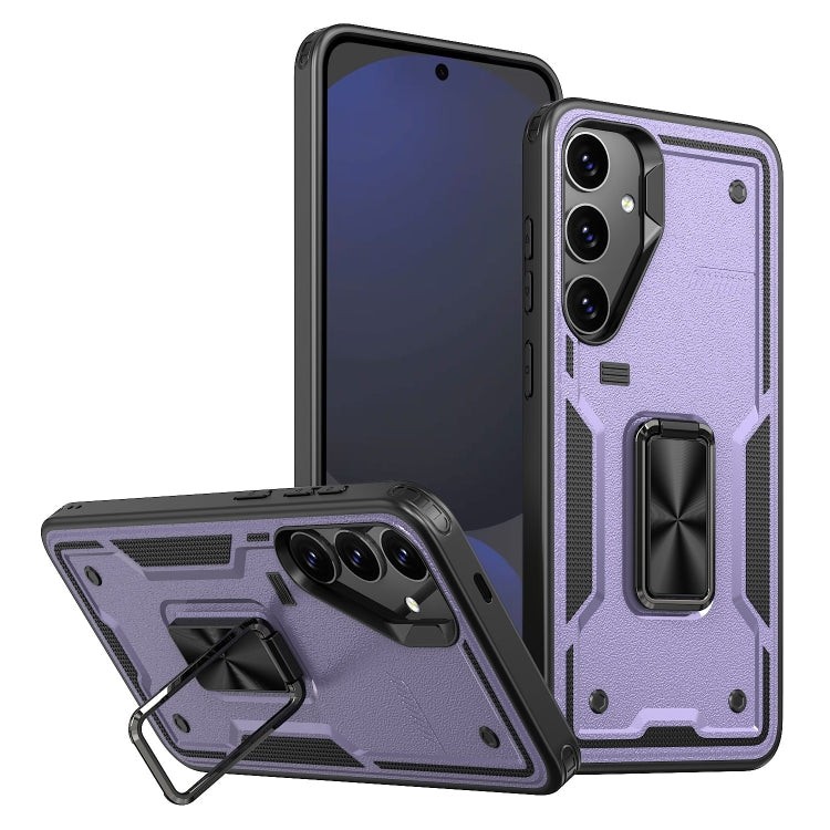 Ring Holder PC Hybrid TPU Phone Case, For Samsung Galaxy S24 FE 5G, For Samsung Galaxy S24 Ultra 5G, For Samsung Galaxy S24+ 5G