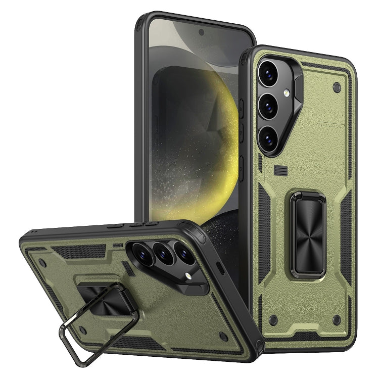 Ring Holder PC Hybrid TPU Phone Case, For Samsung Galaxy S24 FE 5G, For Samsung Galaxy S24 Ultra 5G, For Samsung Galaxy S24+ 5G