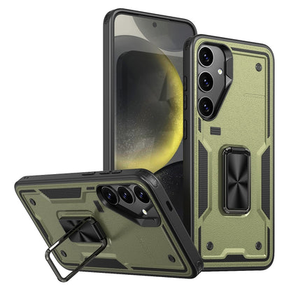 Ring Holder PC Hybrid TPU Phone Case, For Samsung Galaxy S24 FE 5G, For Samsung Galaxy S24 Ultra 5G, For Samsung Galaxy S24+ 5G