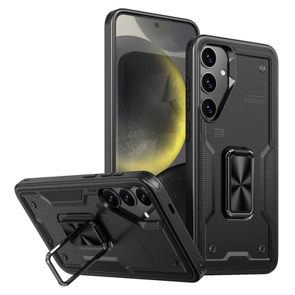 Ring Holder PC Hybrid TPU Phone Case, For Samsung Galaxy S24 FE 5G, For Samsung Galaxy S24 Ultra 5G, For Samsung Galaxy S24+ 5G