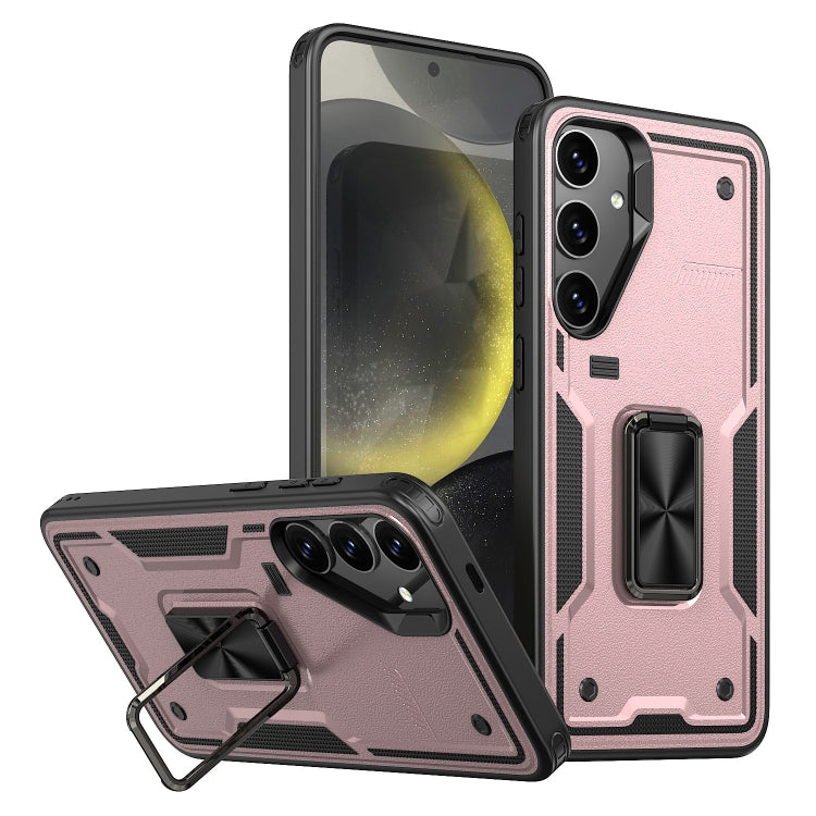 Ring Holder PC Hybrid TPU Phone Case, For Samsung Galaxy S24 FE 5G, For Samsung Galaxy S24 Ultra 5G, For Samsung Galaxy S24+ 5G
