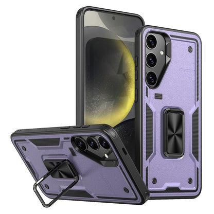 Ring Holder PC Hybrid TPU Phone Case, For Samsung Galaxy S24 FE 5G, For Samsung Galaxy S24 Ultra 5G, For Samsung Galaxy S24+ 5G