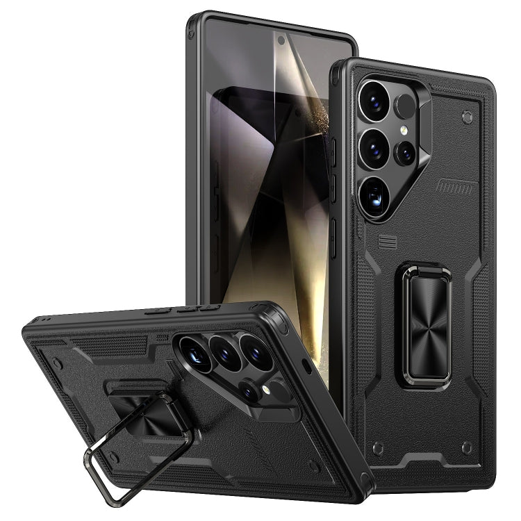 Ring Holder PC Hybrid TPU Phone Case, For Samsung Galaxy S24 FE 5G, For Samsung Galaxy S24 Ultra 5G, For Samsung Galaxy S24+ 5G
