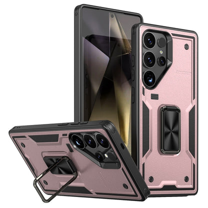 Ring Holder PC Hybrid TPU Phone Case, For Samsung Galaxy S24 FE 5G, For Samsung Galaxy S24 Ultra 5G, For Samsung Galaxy S24+ 5G