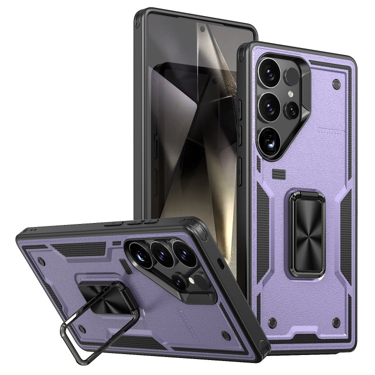 Ring Holder PC Hybrid TPU Phone Case, For Samsung Galaxy S24 FE 5G, For Samsung Galaxy S24 Ultra 5G, For Samsung Galaxy S24+ 5G