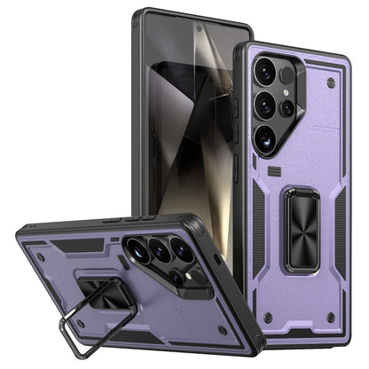 Ring Holder PC Hybrid TPU Phone Case, For Samsung Galaxy S24 FE 5G, For Samsung Galaxy S24 Ultra 5G, For Samsung Galaxy S24+ 5G