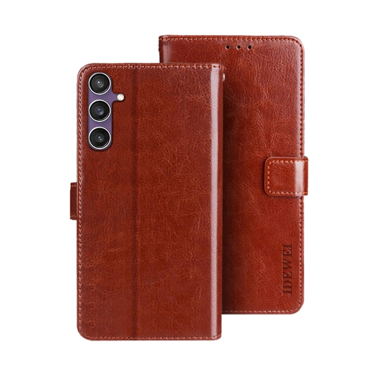 idewei Crazy Horse Texture Leather Phone Case, For Samsung Galaxy S25 Ultra 5G, For Samsung Galaxy S24 FE 5G