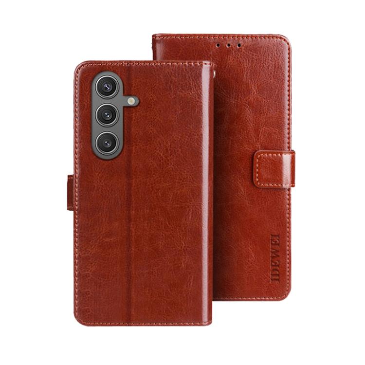 idewei Crazy Horse Texture Leather Phone Case, For Samsung Galaxy S25 Edge 5G, For Samsung Galaxy S25 5G, For Samsung Galaxy S25+ 5G