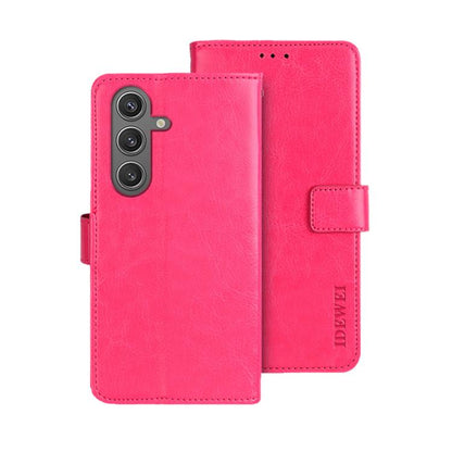 idewei Crazy Horse Texture Leather Phone Case, For Samsung Galaxy S25 Edge 5G, For Samsung Galaxy S25 5G, For Samsung Galaxy S25+ 5G