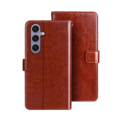 idewei Crazy Horse Texture Leather Phone Case, For Samsung Galaxy S25 Edge 5G, For Samsung Galaxy S25 5G, For Samsung Galaxy S25+ 5G