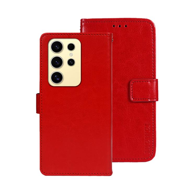 idewei Crazy Horse Texture Leather Phone Case, For Samsung Galaxy S25 Ultra 5G, For Samsung Galaxy S24 FE 5G