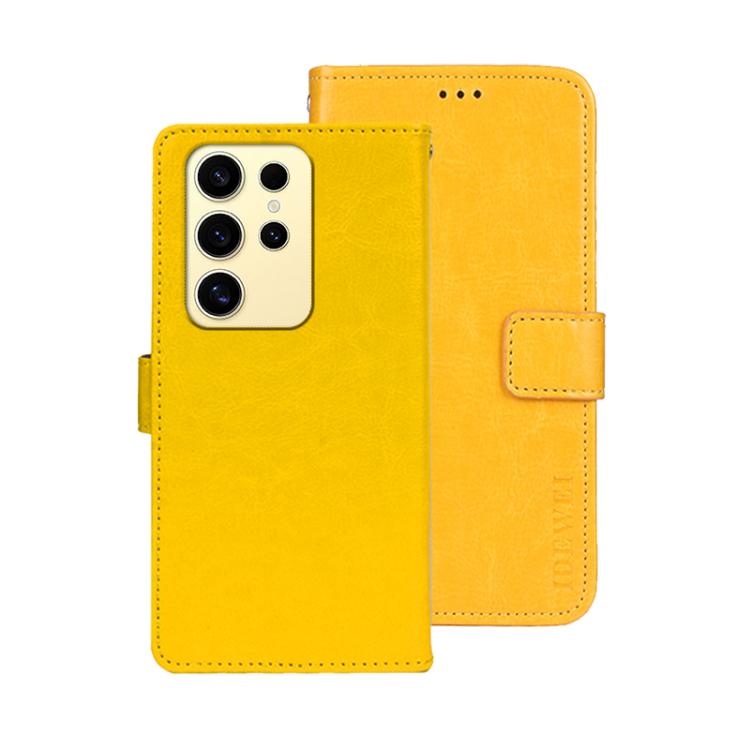 idewei Crazy Horse Texture Leather Phone Case, For Samsung Galaxy S25 Ultra 5G, For Samsung Galaxy S24 FE 5G