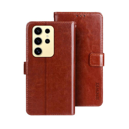idewei Crazy Horse Texture Leather Phone Case, For Samsung Galaxy S25 Ultra 5G, For Samsung Galaxy S24 FE 5G