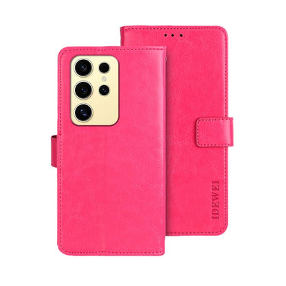 idewei Crazy Horse Texture Leather Phone Case, For Samsung Galaxy S25 Ultra 5G, For Samsung Galaxy S24 FE 5G