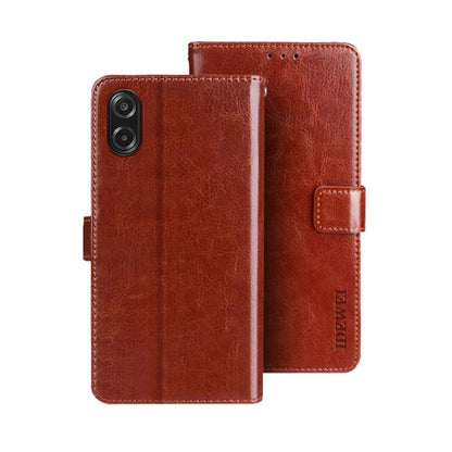 idewei Crazy Horse Texture Leather Phone Case, For Samsung Galaxy S25 FE 5G, For Samsung Galaxy A07 4G, For Samsung Galaxy A17 5G