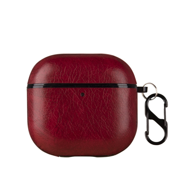One-Piece Style Leather Earphone Protective Case with Hook, For AirPods Pro 3, For AirPods 4