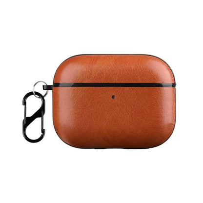 One-Piece Style Leather Earphone Protective Case with Hook, For AirPods Pro 3, For AirPods 4