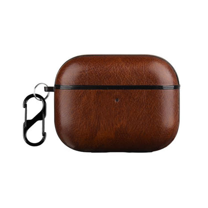 One-Piece Style Leather Earphone Protective Case with Hook, For AirPods Pro 3, For AirPods 4