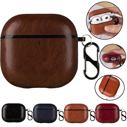 One-Piece Style Leather Earphone Protective Case with Hook, For AirPods Pro 3, For AirPods 4