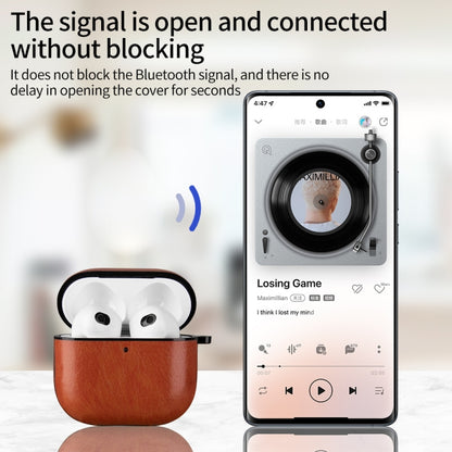 One-Piece Style Leather Earphone Protective Case with Hook, For AirPods Pro 3, For AirPods 4
